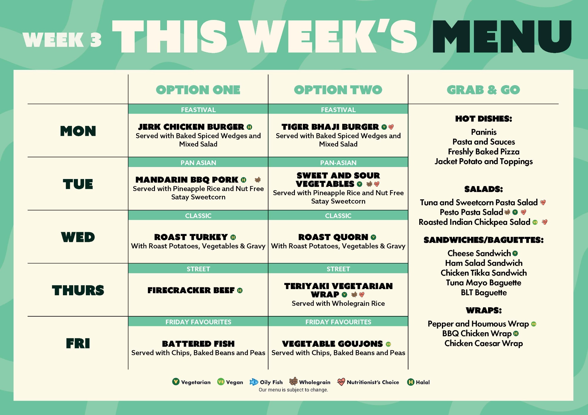 SJHS Week 3 Menu