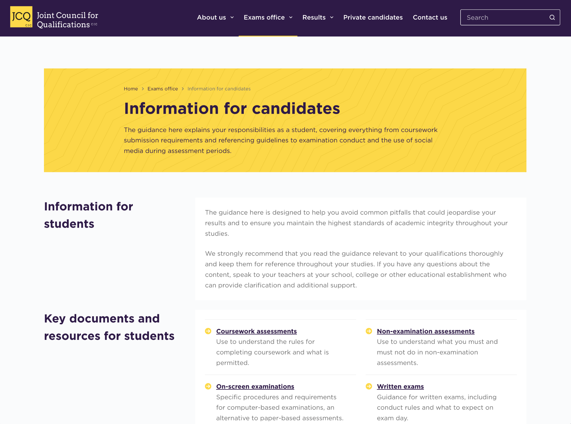 Information for Candidates Information for Candidates